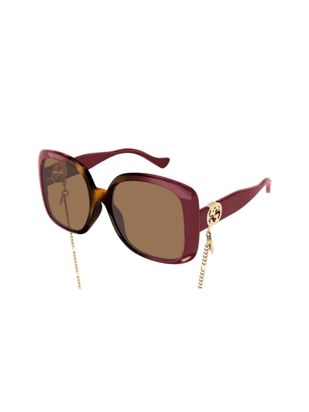 NEW GG1029SA 003 GUCCI SUNGLASSES, WOMEN HAVANA GUCCI WITH CHAIN EYEWEAR